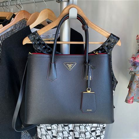 prada large saffiano double tote|Prada saffiano shoulder bag.